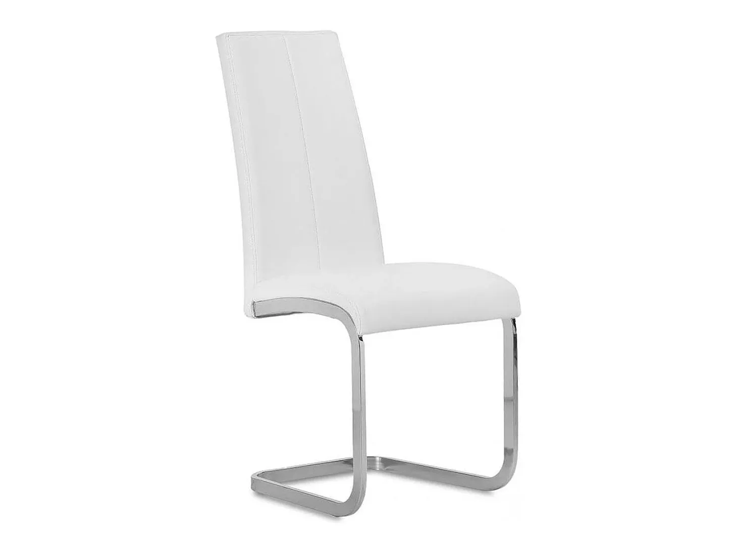Pack de 4 sillas de comedor Smile estructura metálica símil piel blanco Adec
