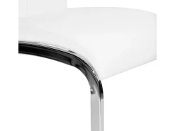 Pack de 4 sillas de comedor Smile estructura metálica símil piel blanco Adec