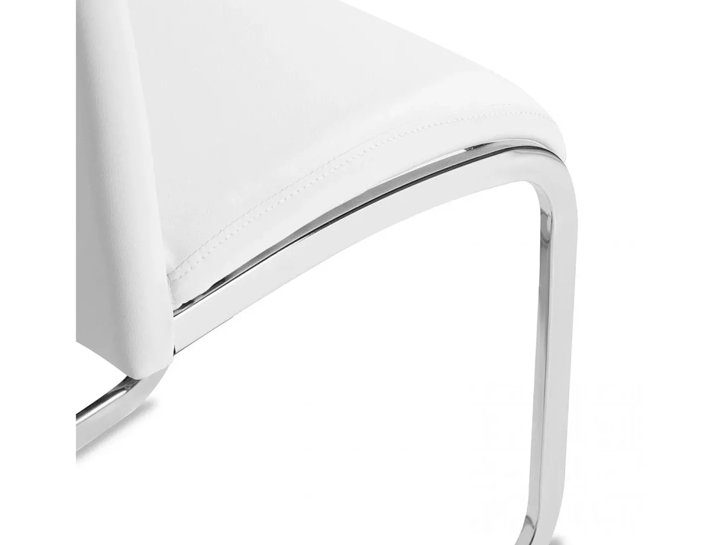 Pack de 4 sillas de comedor Smile estructura metálica símil piel blanco Adec