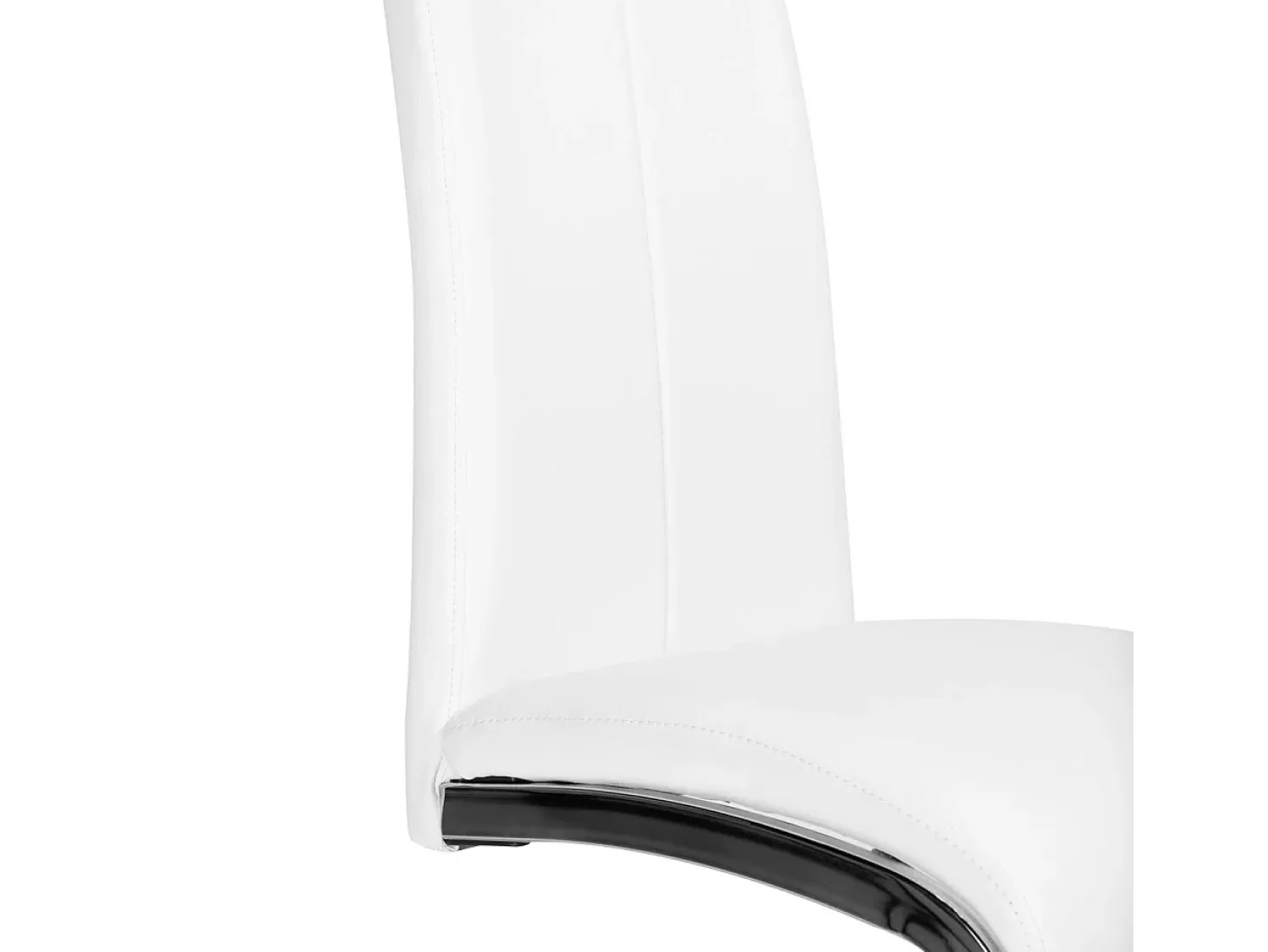 Pack de 4 sillas de comedor Smile estructura metálica símil piel blanco Adec