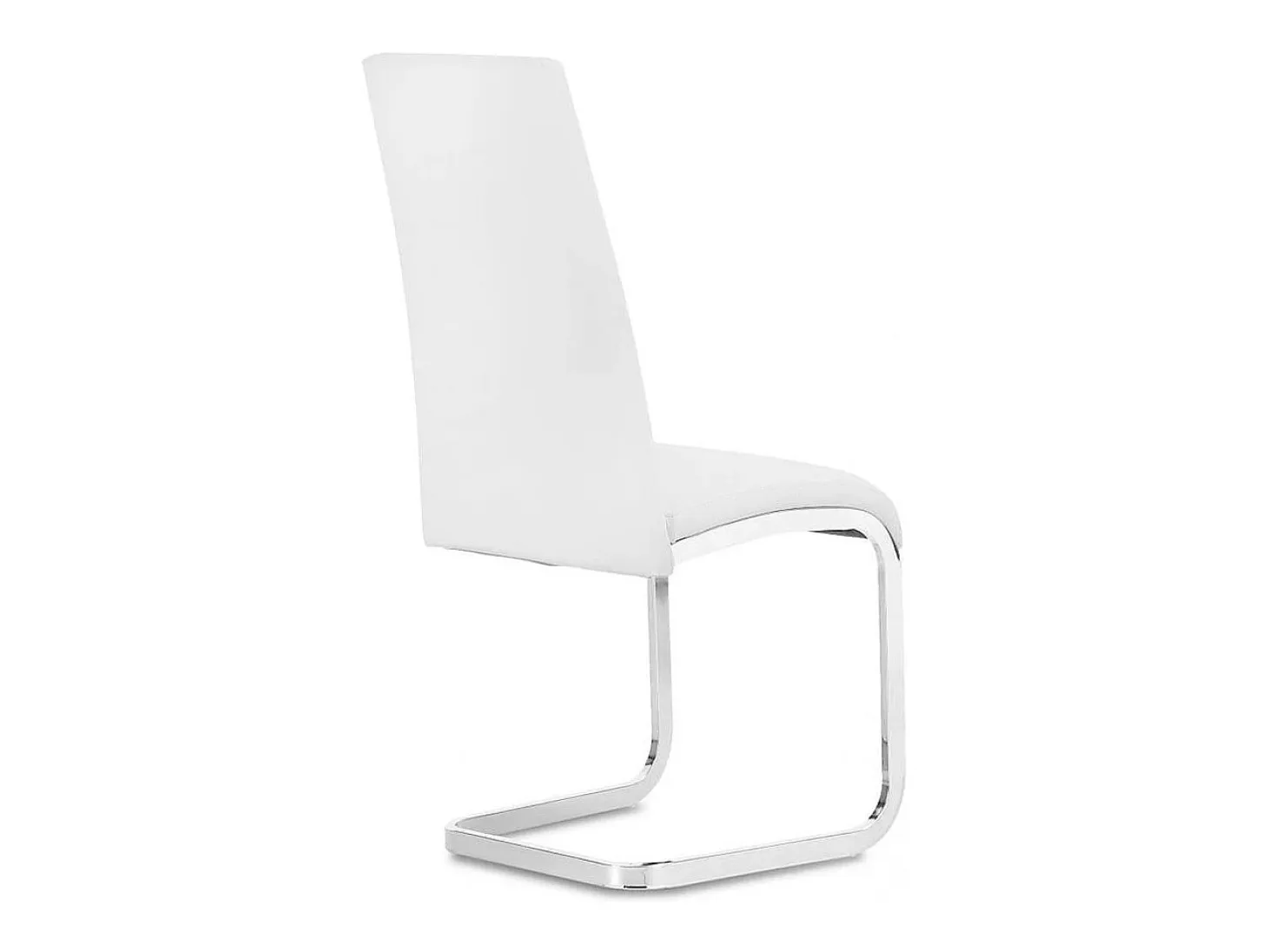 Pack de 4 sillas de comedor Smile estructura metálica símil piel blanco Adec