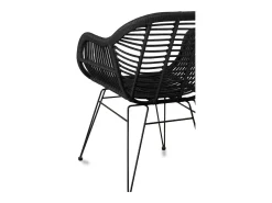 Pack de 4 sillas de comedor de ratán - Midi - Ratán oscuro