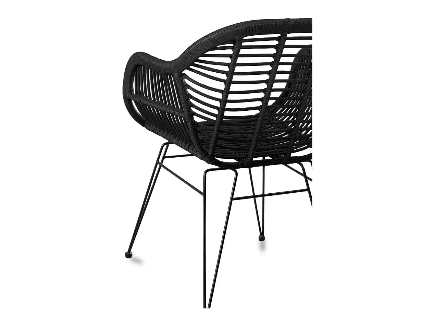 Pack de 4 sillas de comedor de ratán - Midi - Ratán oscuro