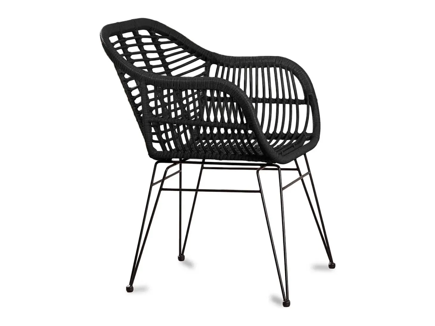 Pack de 4 sillas de comedor de ratán - Midi - Ratán oscuro