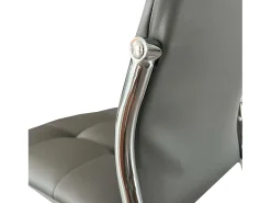 Pack de 4 Sillas de Comedor Salón Laci, Polipiel Cromadas Gris 45x101x51 cm