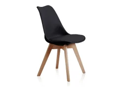 Pack de 4 sillas de comedor Bistro estilo nórdico negro Adec