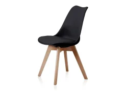 Pack de 4 sillas de comedor Bistro estilo nórdico negro Adec