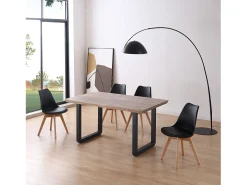 Pack de 4 sillas de comedor Bistro estilo nórdico negro Adec