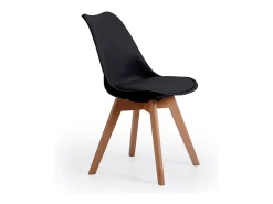 Pack de 4 sillas de comedor Bistro estilo nórdico negro Adec