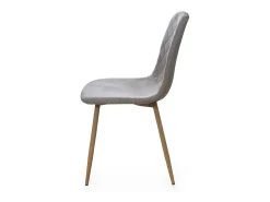 Pack de 4 sillas de comedor de 86x45x54 cm de tela en color gris con patas roble Suiz