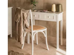 Pack de 2 sillas de comedor Provenza madera sostenible y ratán blanco Adec