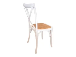 Pack de 2 sillas de comedor Provenza madera sostenible y ratán blanco Adec