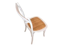 Pack de 2 sillas de comedor Provenza madera sostenible y ratán blanco Adec