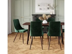 Pack de 4 sillas de terciopelo amarillo y verde - Vinni