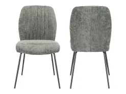 Pack de 2 sillas de 89x61x47 cm tapizadas en tela suave verde musgo y patas negras Nalon