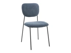 Pack de 4 sillas de 84x50x43 cm de tela en color azul y con patas negras metálicas Tull