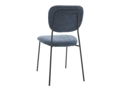 Pack de 4 sillas de 84x50x43 cm de tela en color azul y con patas negras metálicas Tull