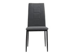 Pack de 6 sillas de 99x44x47 cm de tela en color gris y patas metálicas negras Elena