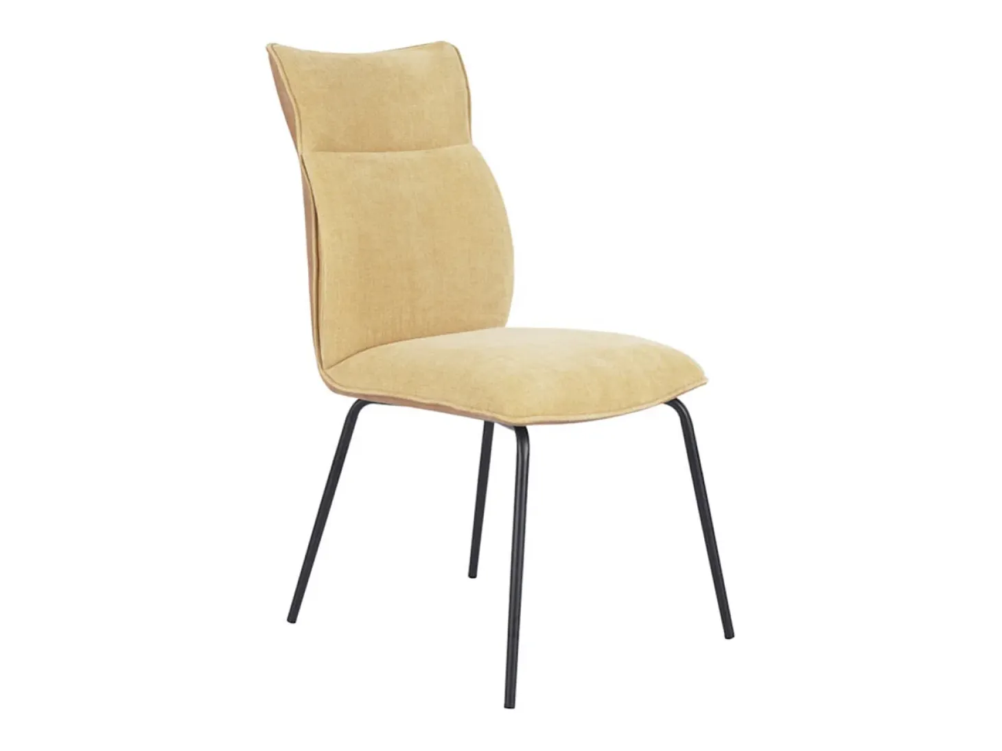 Pack de 2 sillas de 95x65x45 cm con respaldo trasero en símil napa en color mostaza Roma