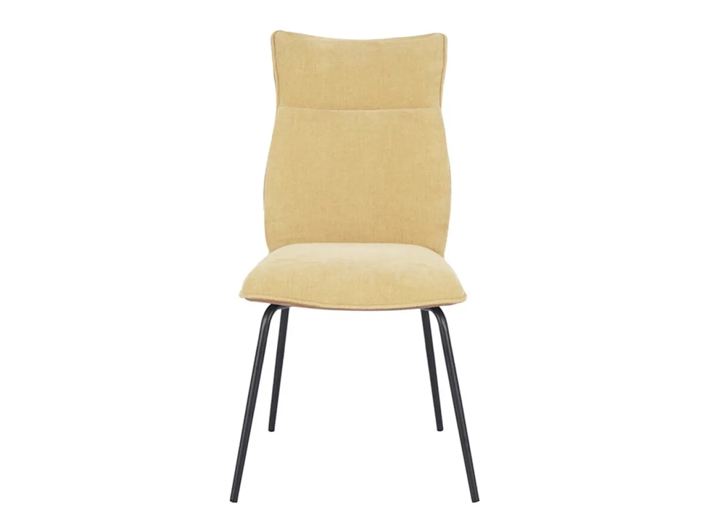 Pack de 2 sillas de 95x65x45 cm con respaldo trasero en símil napa en color mostaza Roma