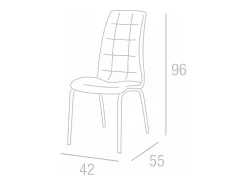 Pack de 4 sillas de 96x42x55 cm de tela con asiento ergonómico en color beige Mabel