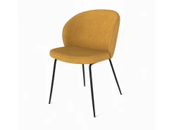 Pack de 4 sillas en tejido bouclé amarillo y verde - Groom