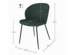 Pack de 4 sillas en tejido bouclé amarillo y verde - Groom