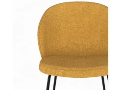 Pack de 4 sillas en tejido bouclé amarillo y verde - Groom