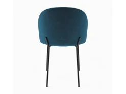 Pack de 4 sillas en terciopelo amarillo mostaza y azul oscuro - Karl