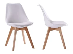 Pack de 2 sillas escandinavas NORA color blanco con cojín - HAPPY GARDEN