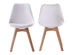 Pack de 2 sillas escandinavas NORA color blanco con cojín - HAPPY GARDEN