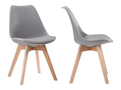 Pack de 2 sillas escandinavas NORA color gris con cojín - HAPPY GARDEN