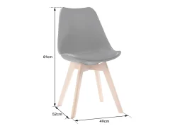 Pack de 4 sillas escandinavas NORA color gris con cojín