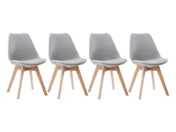 Pack de 4 sillas escandinavas NORA color gris con cojín