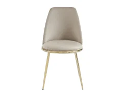 Pack de 6 sillas estilo art déco con carcasa de terciopelo y metal dorado - Beige - NEBINA