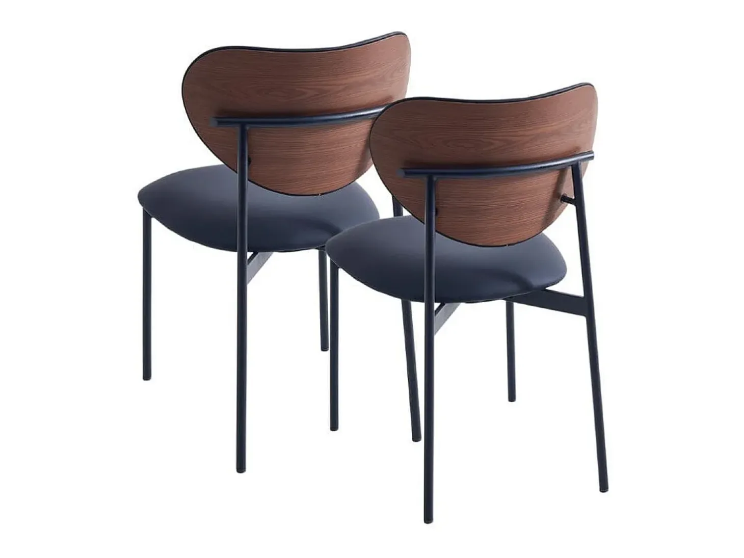 Pack de 2 sillas Eva respaldo curvado negro 85x52x47 cm Adec