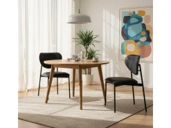 Pack de 2 sillas Eva respaldo curvado negro 85x52x47 cm Adec
