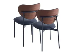 Pack de 2 sillas Eva respaldo curvado negro 85x52x47 cm Adec