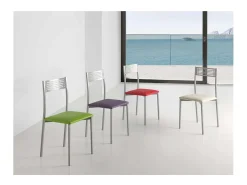 Pack de 4 sillas Laura en polipiel verde, 41 x 47 x 86 cm (largo x ancho x alto)