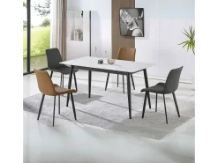 Pack de 2 sillas Lis Cuir asiento curvado gris 83x50x47 cm Adec