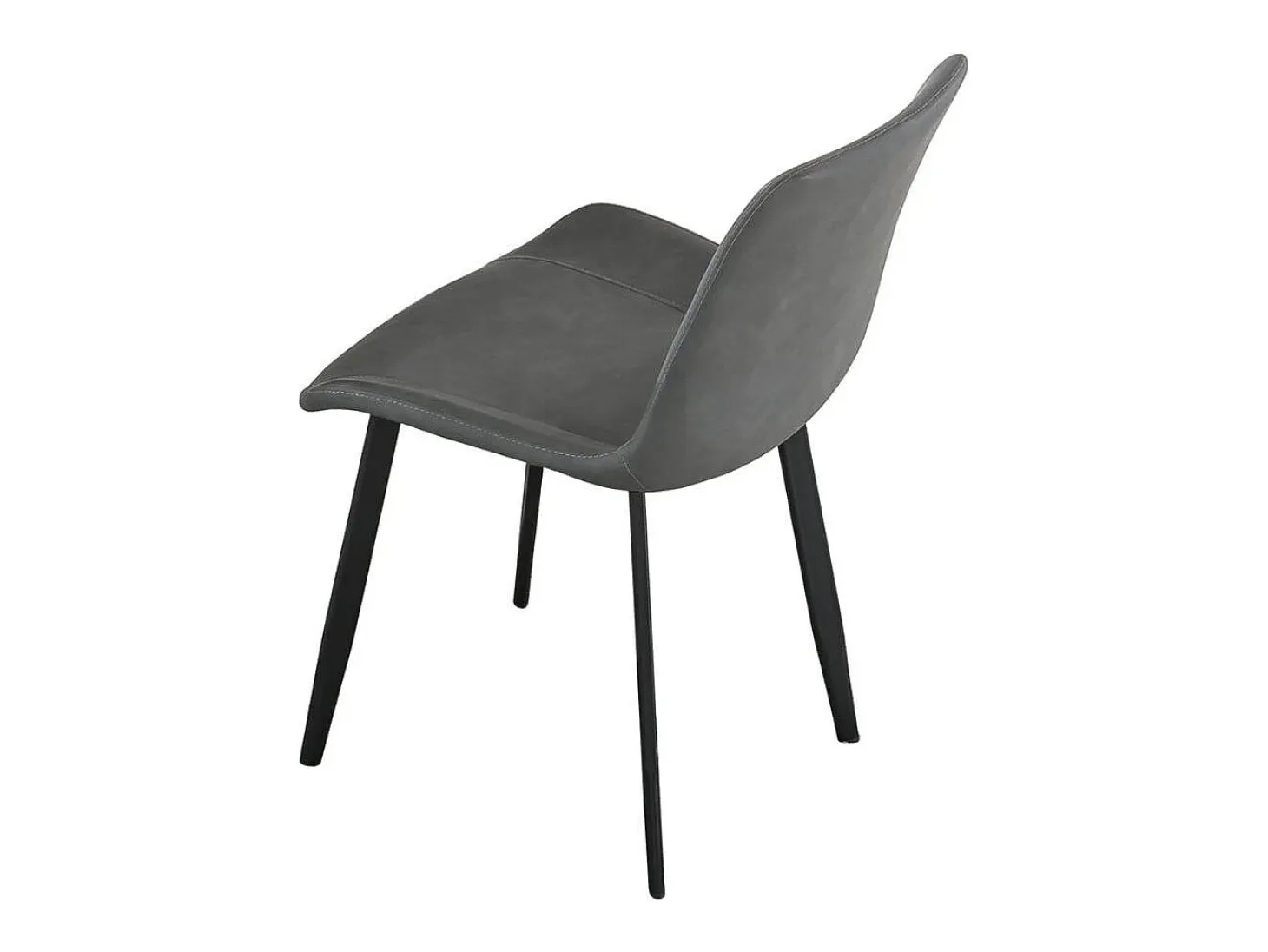 Pack de 2 sillas Lis Cuir asiento curvado gris 83x50x47 cm Adec