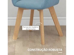 Pack de 2 sillas Luna Homcom con reposabrazos azul claro 80x54x57 cm
