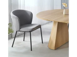 Pack de 2 sillas Margot respaldo acolchado gris 82x63x60 cm Adec