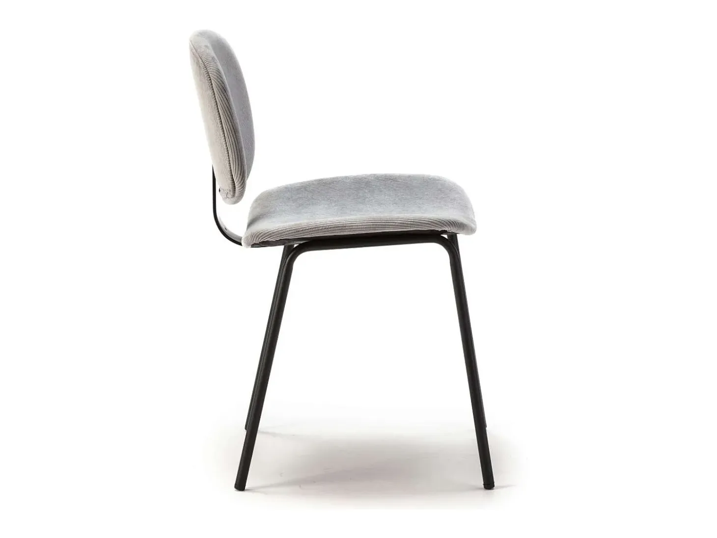 Pack de 2 sillas MARIO tapizadas en pana color gris, 50/79cm(alto) 44cm(ancho) 51cm(largo)