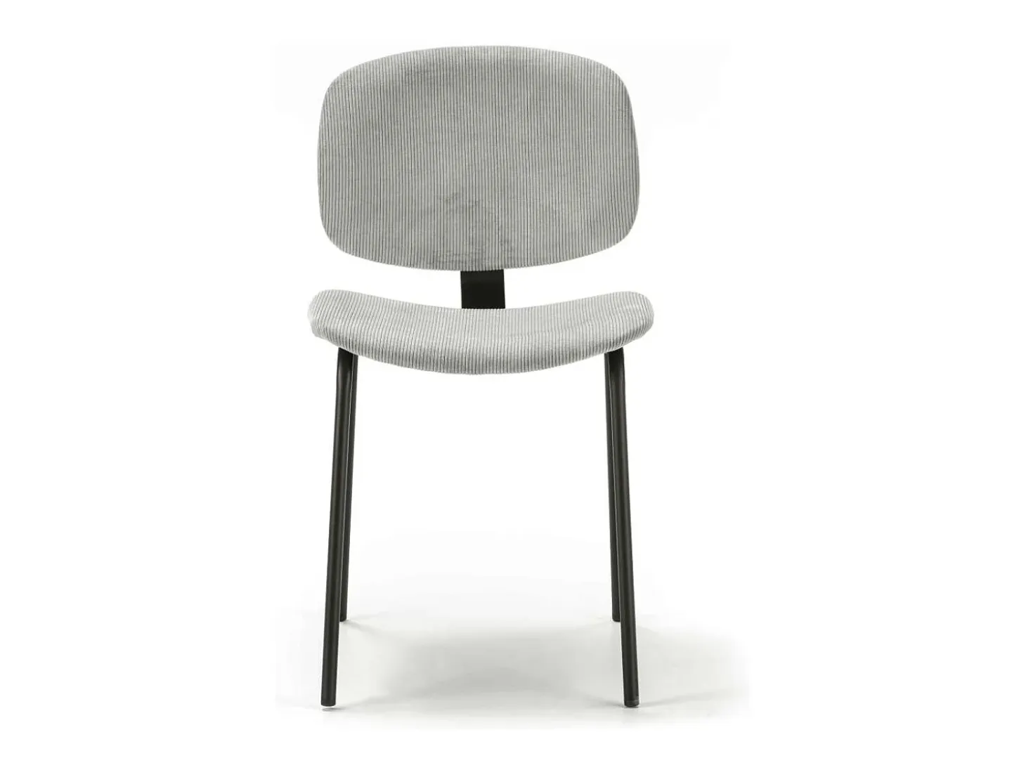 Pack de 2 sillas MARIO tapizadas en pana color gris, 50/79cm(alto) 44cm(ancho) 51cm(largo)