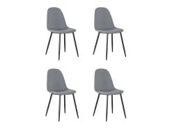 Pack de 4 sillas Md-Hamer tapizadas en textil 100% poliéster gris, 88cm(alto) 54.5cm(anch
