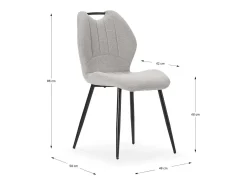 Pack de 4 sillas md-Omar tapizado textil beige/negro, 86cm(alto) 48cm(ancho) 58cm(largo)