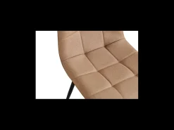 Pack de 4 sillas Md-Portland tapizadas en tejido marrón canela, 88cm(alto) 43cm(ancho) 47