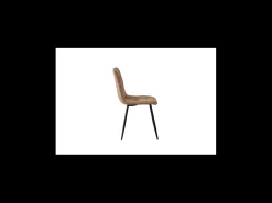 Pack de 4 sillas Md-Portland tapizadas en tejido marrón canela, 88cm(alto) 43cm(ancho) 47