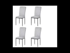 Pack de 4 sillas Md-Trenton tapizadas en tejido gris ceniza, 100cm(alto) 36cm(ancho) 55cm(